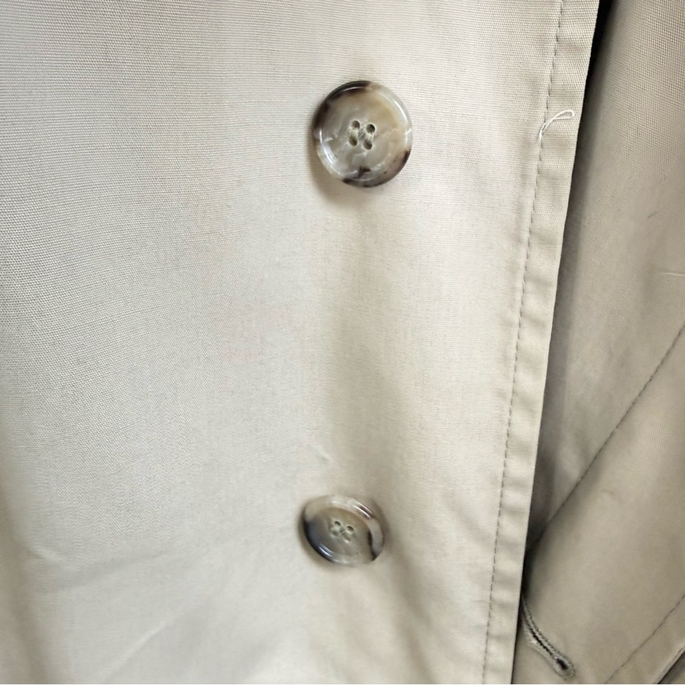 London Fog Vintage 70s Men's Trench Coat Shearling Lined Beige 40R Weathercoat - Picture 12 of 13